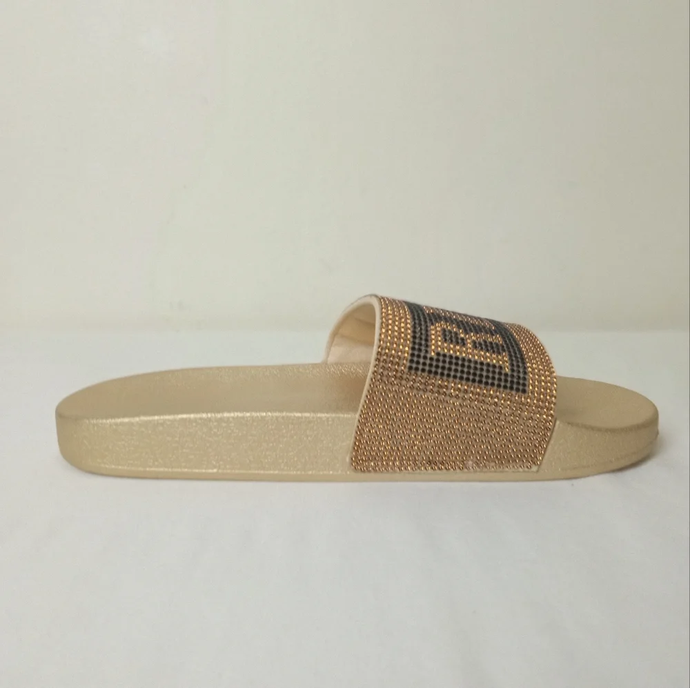 True Religion Gold And Black Blinging Jasmin Slides US 9 - Picture 11 of 16